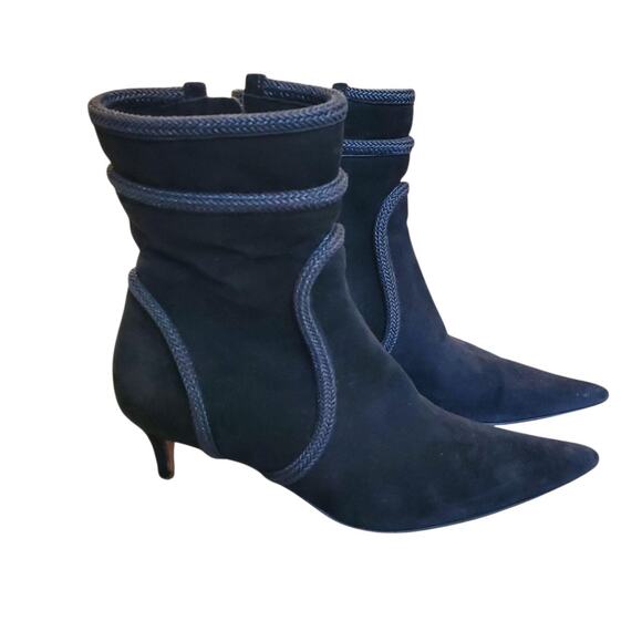 Loewe Shoes - Authentic Loewe Archive Suede Heeled Ankle Boots - Size 37